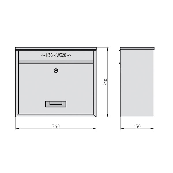 Γραμματοκιβώτιο ανοδιωμενο BK 900 2170-0661 - Image 2