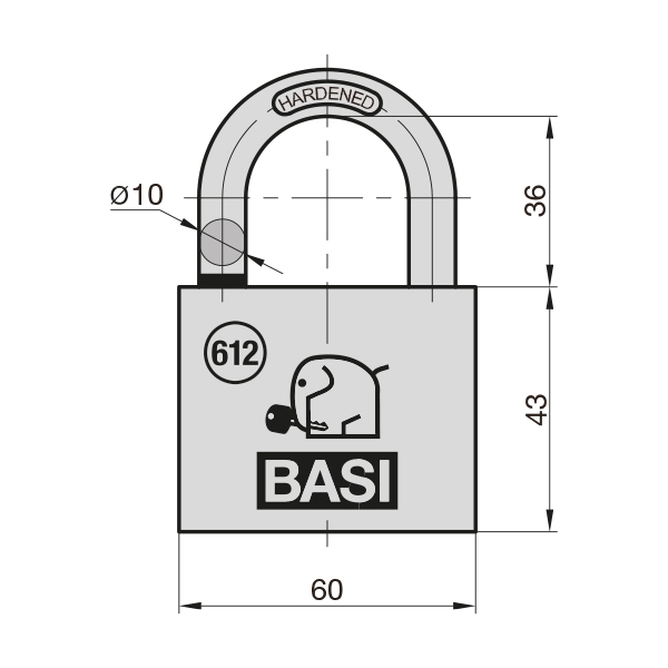 Ορειχάλκινο λουκέτο 60mm VHS 612 6120-6000 - Image 3
