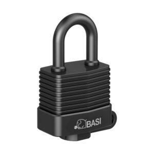 Λουκέτο VHS 615W ατσάλινο μαύρο με πλαστική επικάλυψη για εξωτερική χρήση