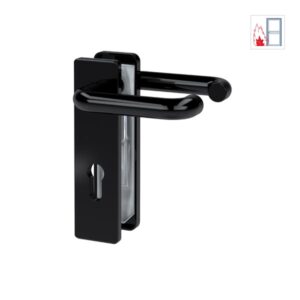 Πυράντοχο χερούλι πόρτας ZT/FS 2150 μαύρο με γωνιακή πλάκα και χαλύβδινο πυρήνα