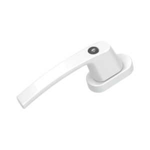 Λευκή λαβή παραθύρου FG 505 από αλουμίνιο με κύλινδρο κλειδώματος και 2 κλειδιά