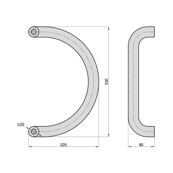 Ανοξειδωτη λαβη πορτας πομολο SG 7000 7000-0002 - Image 2