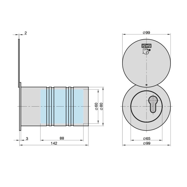 χρηματοκιβώτιο σωληνωτο τοίχου μικρο RT 103-S 2140-0005 - Image 2