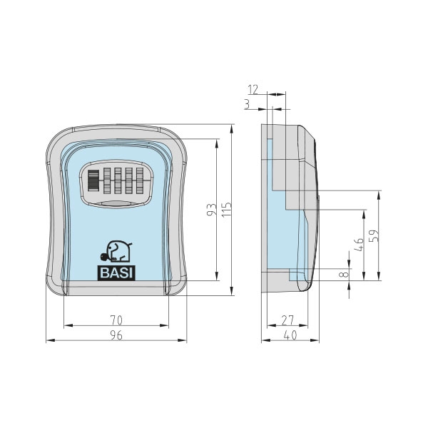 Κλειδοθηκη με συνδυασμο key box μικρο λευκο SSZ 200 2101-0000-1000 - Image 3