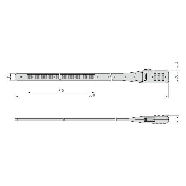 Κλειδαριά με δεματικό καλωδίων σε μαύρο χρώμα KBS 50 6990-0310-1100 - Image 3