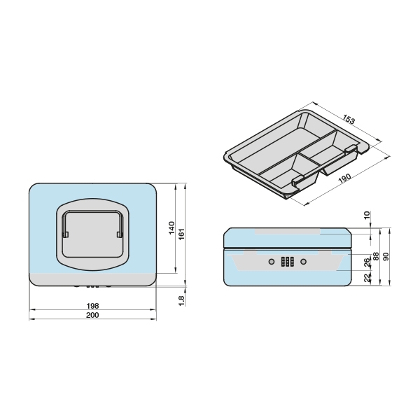 Ταμείο για μετρητά με συνδυασμό 2101-0200-1100 - Image 2