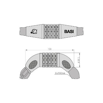 Κλειδαριά αλυσίδας με συνδυασμό μηχανής ZR305 6990-0305 - Image 3