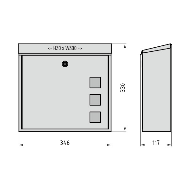 Γραμματοκιβώτιό ματ ανθρακί BK350M 2170-0901 - Image 2