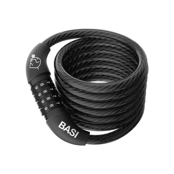 Κλειδαριά σπιράλ ZR 303 με συνδυασμό 4 ψηφίων και καλώδιο 1,8m σε μαύρο χρώμα