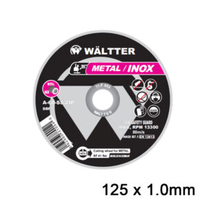 Δίσκος κοπής σιδήρου και INOX WALTTER 125x1.0mm