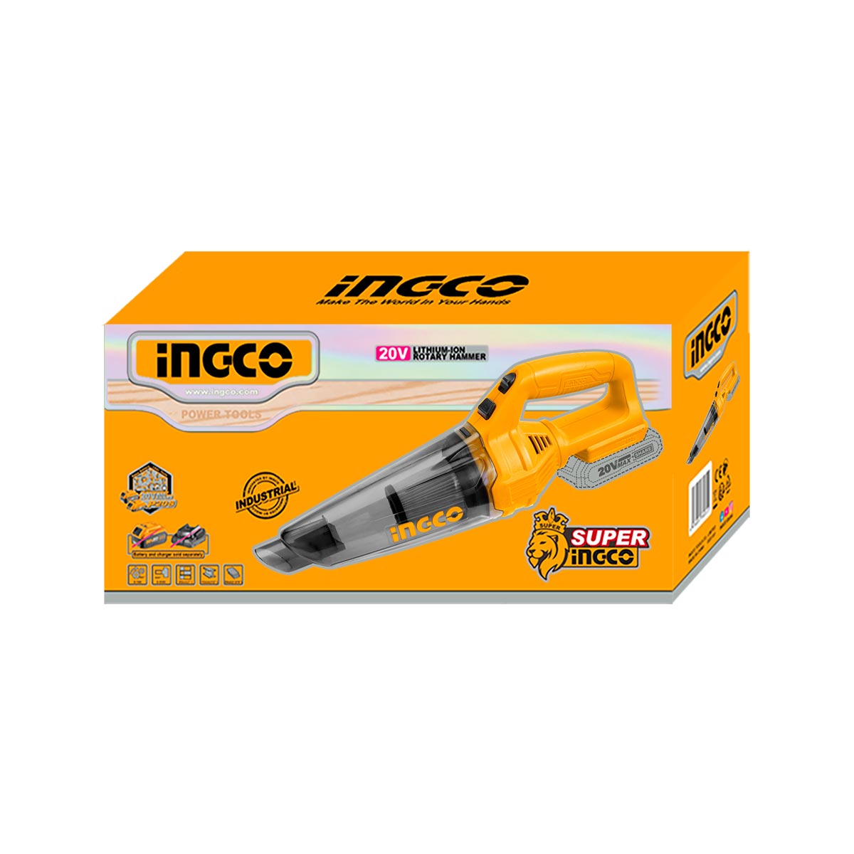 Σκούπακι μπαταρίας 20V Li-Ion 140W με φίλτρο HEPA και εξαρτήματα καθαρισμού