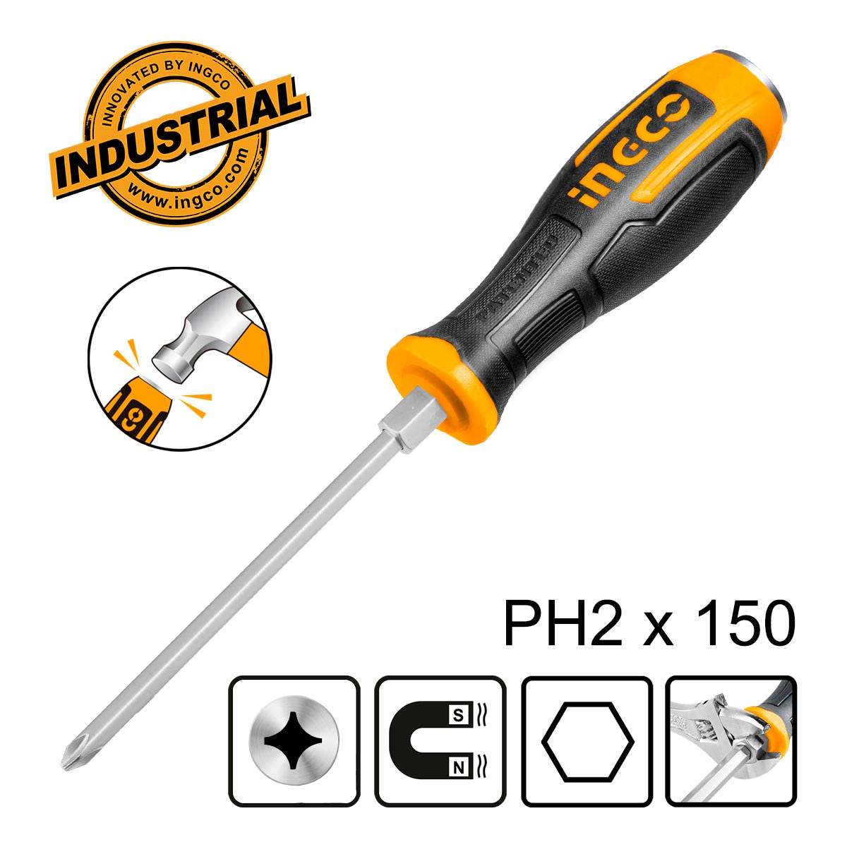 Κατσαβίδι Σταυρού Χτυπητό PH2x150mm HGTS68PH2150