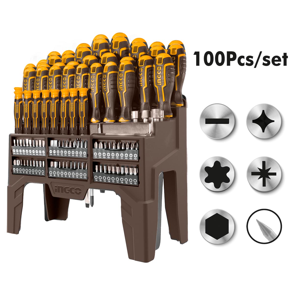 Κατσαβίδια και Μύτες σε Σταντ Σετ 100 τεμ. HKSD10028 - Image 2