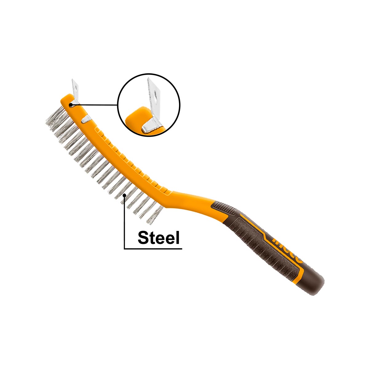 Συρματόβουρτσα χειρός 340mm με ατσάλινο σύρμα για καθαρισμό σκουριάς