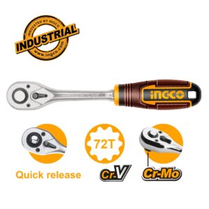 Καστάνια ίσια 1/4 72T 155mm με εργονομική λαβή και κουμπί ταχείας απελευθέρωσης