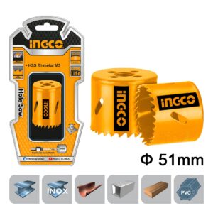 Ποτηροτρύπανο Bi-Metal 51mm για μέταλλο inox ξύλο πλαστικό και γυψοσανίδα