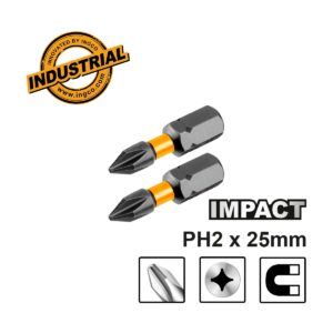 Κατσαβιδόμυτες Impact PH2 x 25mm σετ 2 τεμαχίων για κρουστικό κατσαβίδι