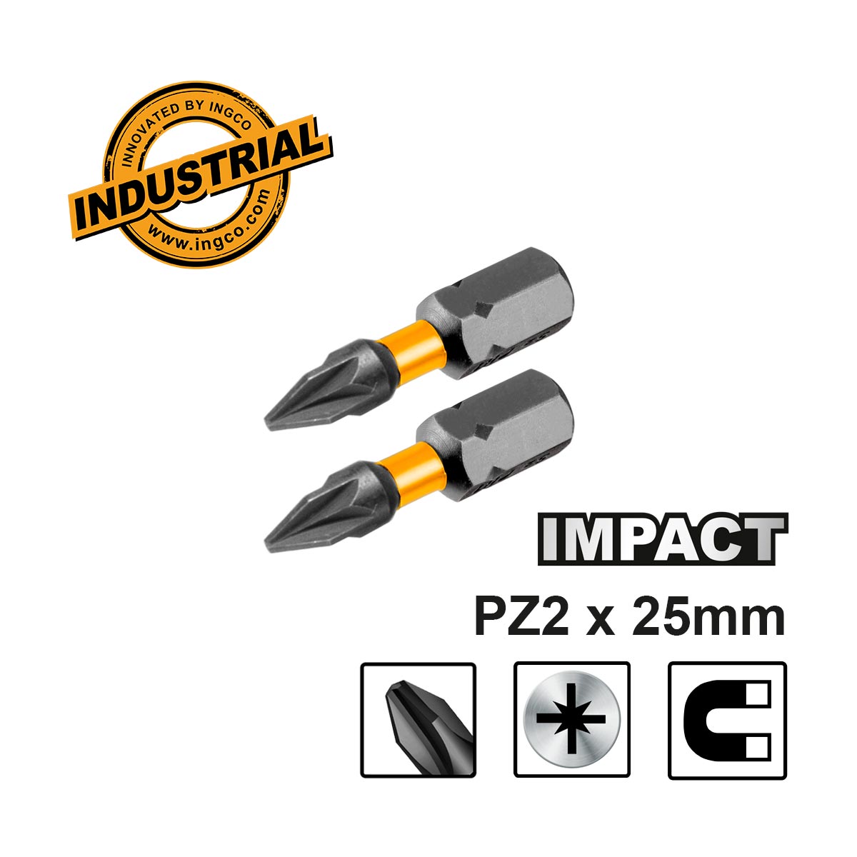 Κατσαβιδόμυτες Impact PZ2 x 25mm Pozidriv σετ 2 τεμαχίων
