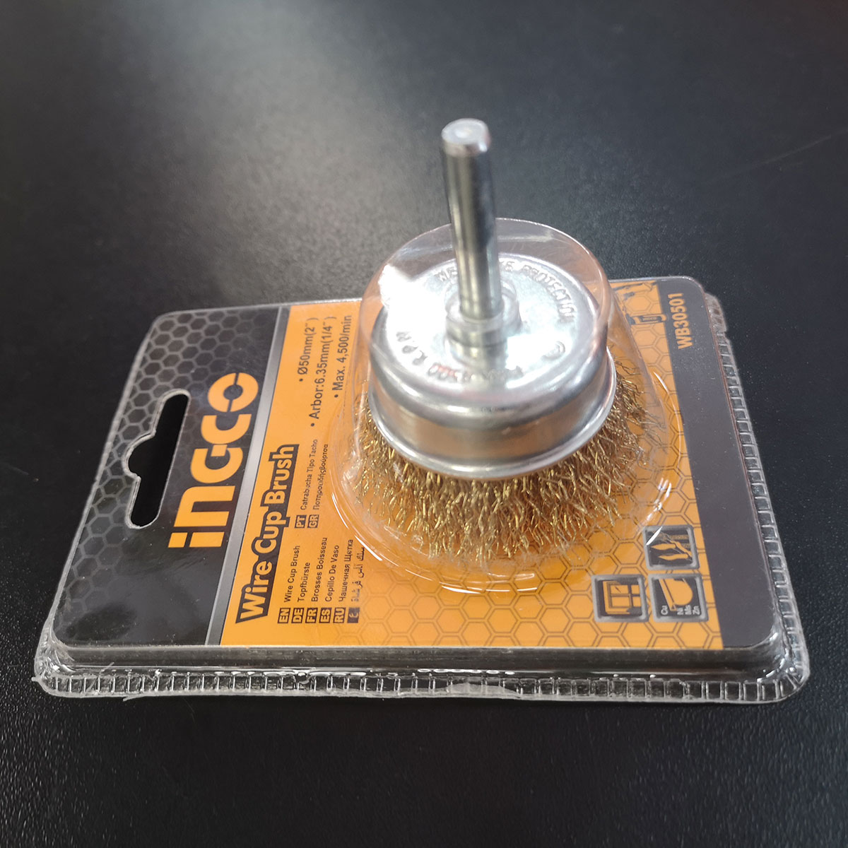 Συρματόβουρτσα για δράπανο 50mm με άξονα καθαρισμού μετάλλων