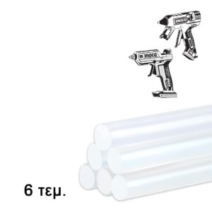 Διάφανη θερμόκολλα Φ11.2mm σε σετ 6 τεμαχίων