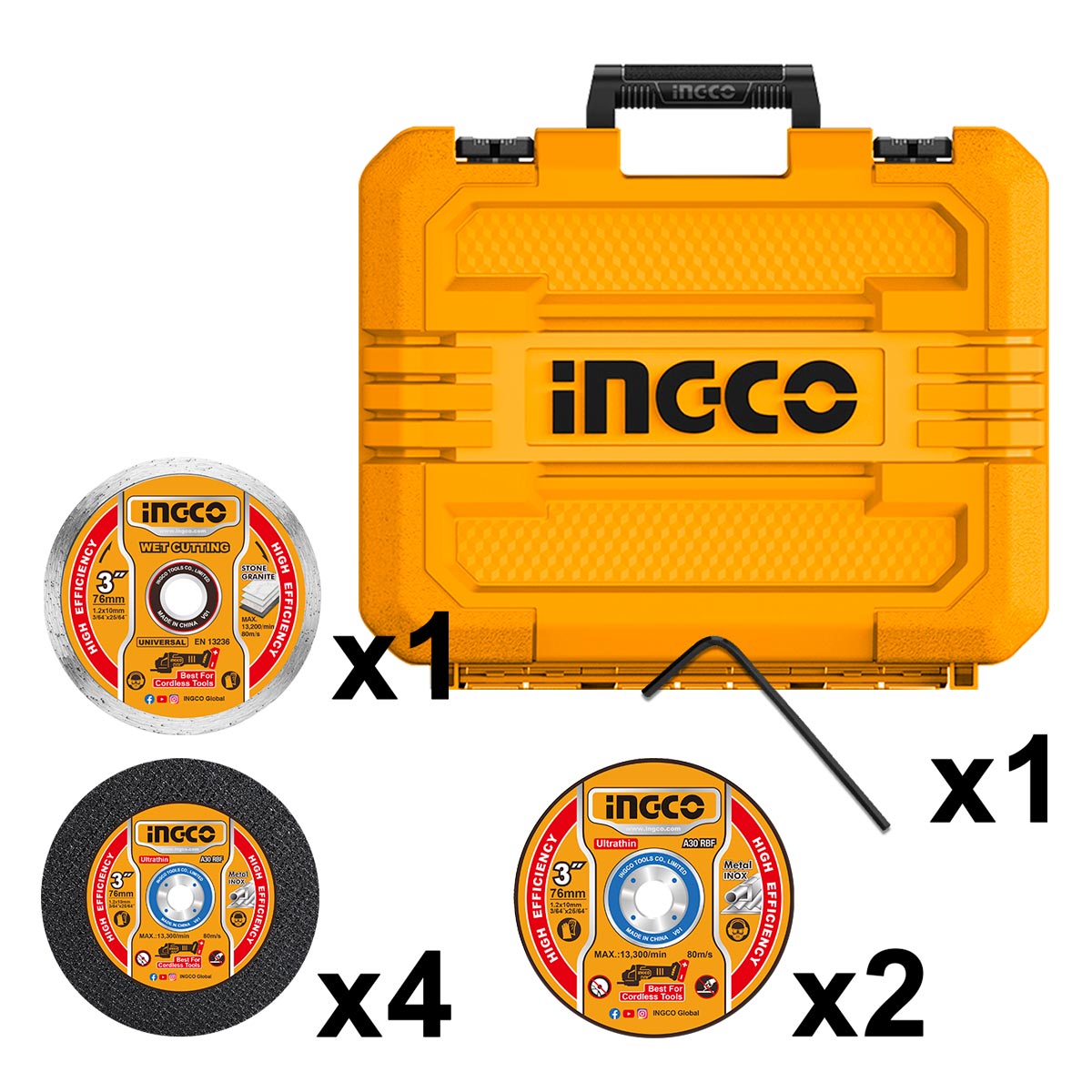 Μίνι Τροχός Κοπής Μπαταρίας 20V Li-Ion 76mm με Βαλίτσα & Δίσκους CAGLI76012E - Image 3