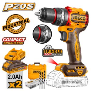 Επαγγελματικό δραπανοκατσάβιδο 20V brushless με εξαρτήματα