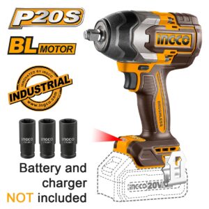 Κρουστικό μπουλονόκλειδο μπαταρίας 20V SOLO με brushless μοτέρ, ροπή έως 1000Nm και 3 ταχύτητες, για βαριές επαγγελματικές εργασίες.