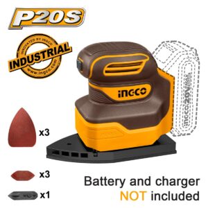 Παλμικό τριγωνικό τριβείο χούφτας μπαταρίας 20V Li-Ion SOLO με προέκταση Velcro