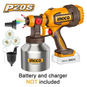 Πιστόλι βαφής μπαταρίας 20V Li-Ion SOLO με INOX δοχείο 800ml και λειτουργία φυσητήρα