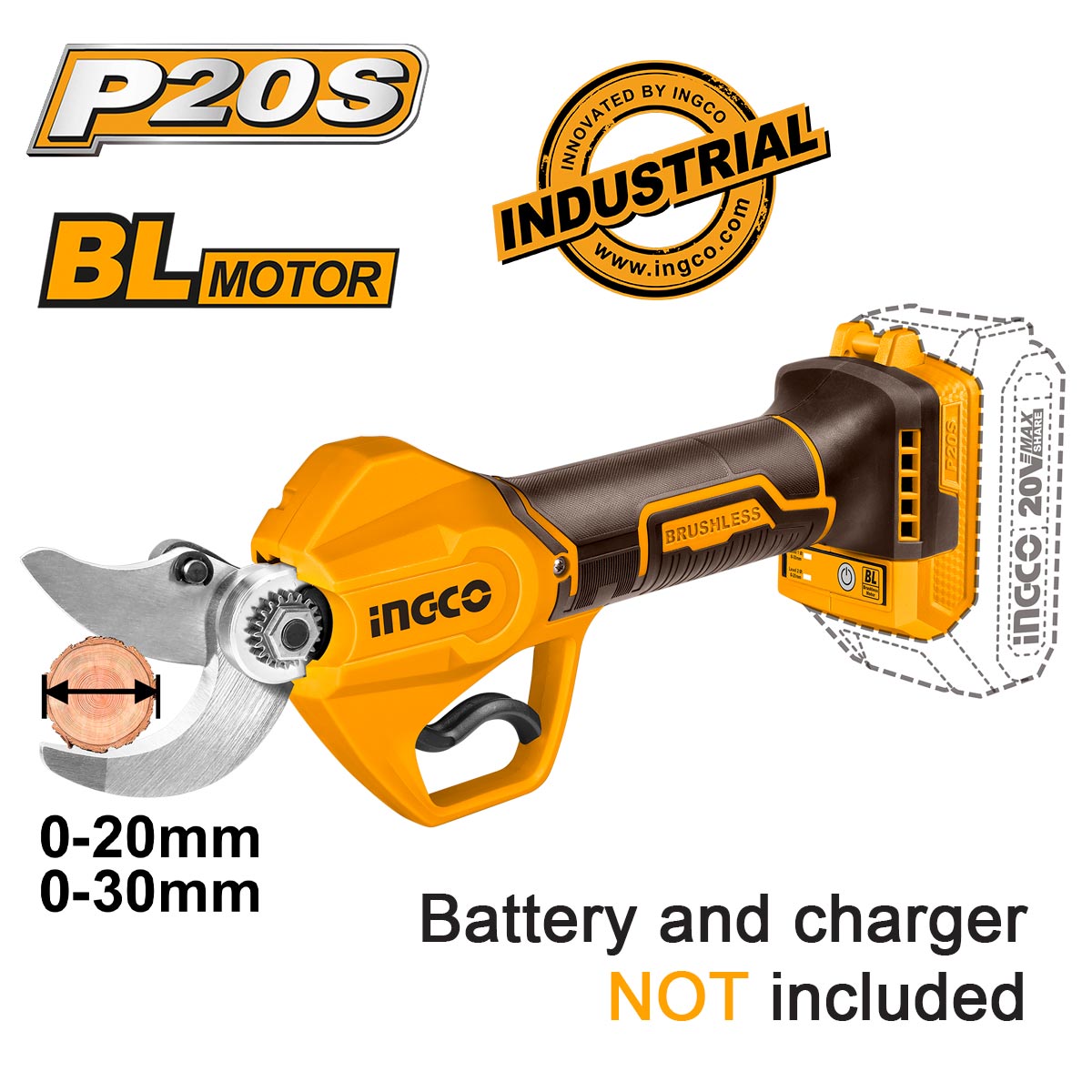 Ψαλίδι κλαδέματος μπαταρίας 20V Li-Ion SOLO brushless με λεπίδα SK5