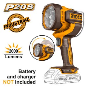 Προβολέας εργασίας μπαταρίας 20V Li-Ion SOLO με 3 επίπεδα φωτεινότητας έως 2000 lumens