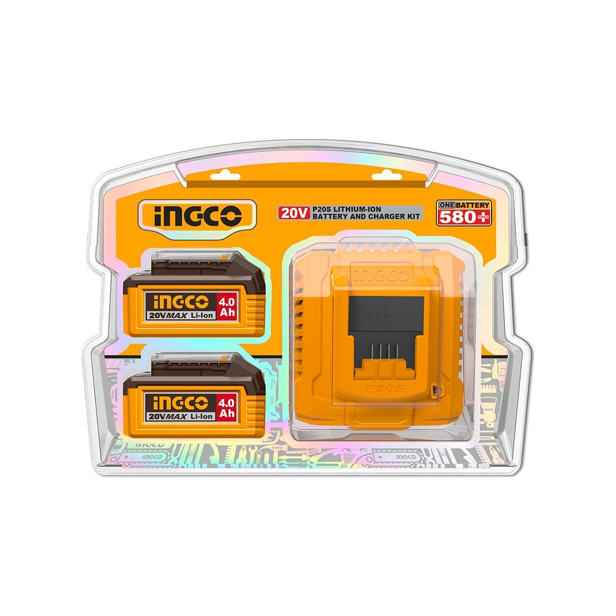 Δύο μπαταρίες 20V 4.0Ah και γρήγορος φορτιστής εργαλείων