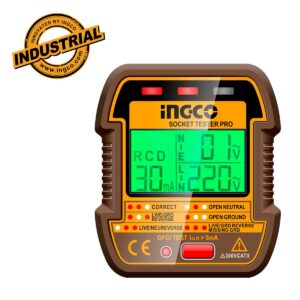 Όργανο ελέγχου ορθής καλωδίωσης πρίζας με LCD και ενδείξεις LED