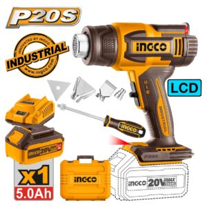 Πιστόλι θερμού αέρα μπαταρίας 20V Li-Ion με LCD οθόνη και αξεσουάρ