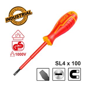 Κατσαβίδι ηλεκτρολόγου VDE ίσιο SL4x100mm με μονωμένη λαβή