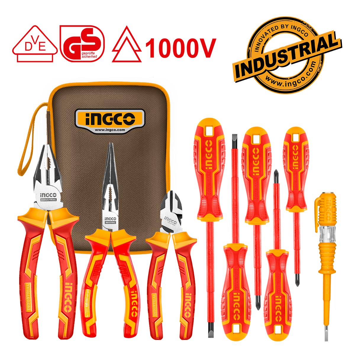 Μονωμένα εργαλεία ηλεκτρολόγου 1000V με κατσαβίδια και πένσες