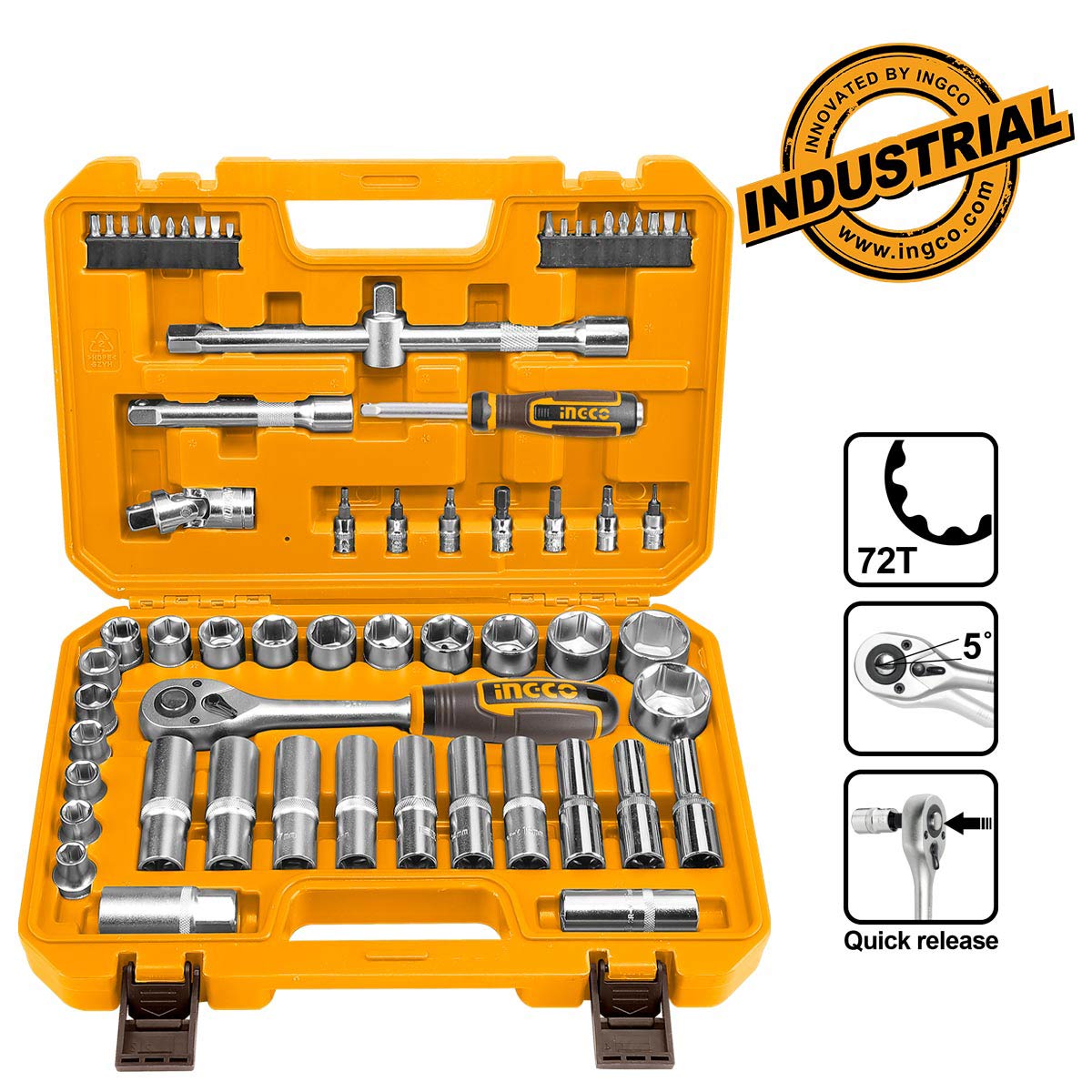 Επαγγελματικό σετ καρυδάκια 1/2" με βαλίτσα 62 τεμ.