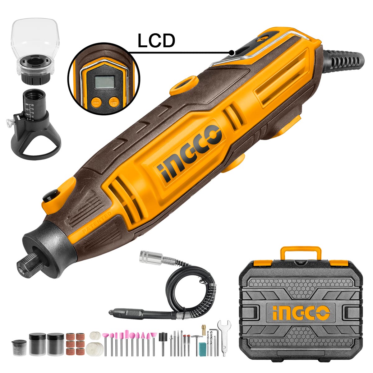 Μίνι δράπανο μοντελισμού 200W με LCD οθόνη και σετ 149 εξαρτημάτων