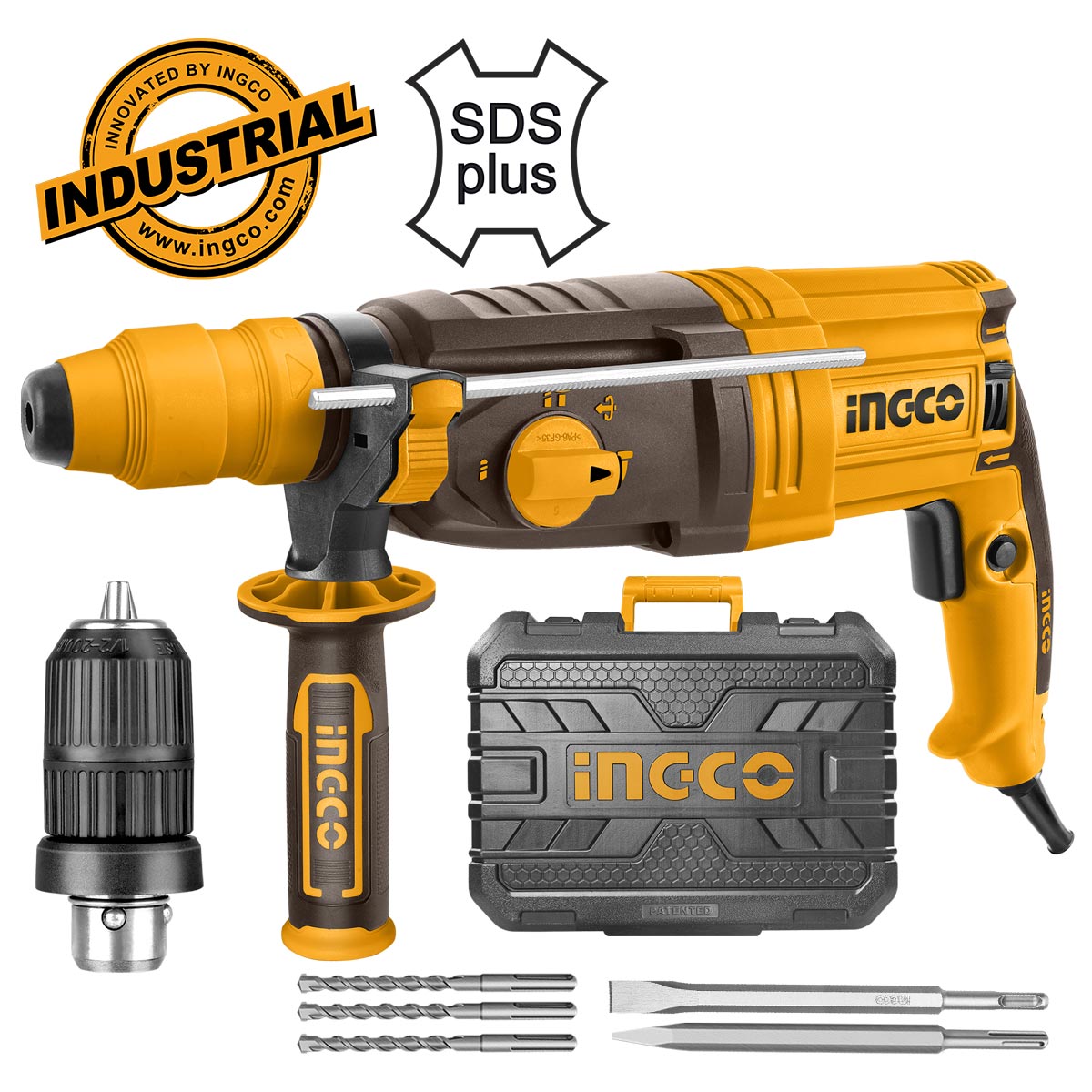 Ηλεκτρικό πιστολέτο περιστροφικό κρουστικό 950W SDS Plus 2.5J με ταχυτσόκ και βαλίτσα
