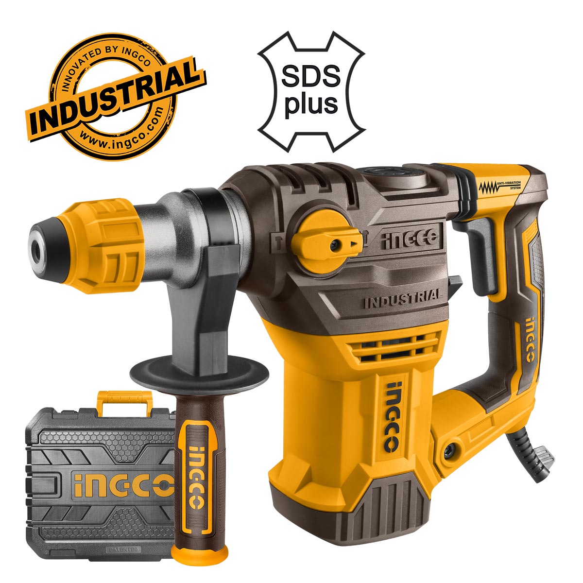 Ηλεκτρικό πιστολέτο περιστροφικό κρουστικό 1500W SDS Plus 5.5J με βαλίτσα