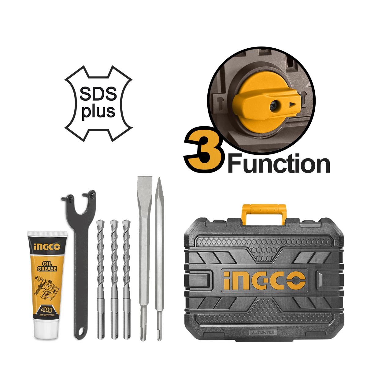 Ηλεκτρικό Πιστολέτο Περιστροφικό Κρουστικό 1500W SDS Plus 5.5J RH150028 - Image 2