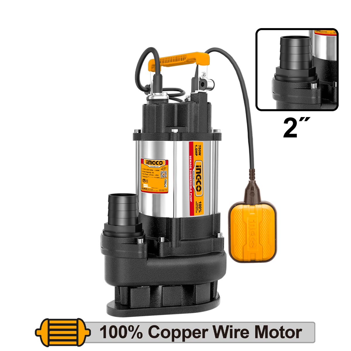 υποβρύχια αντλία inox αποχέτευσης – λυμάτων 750w