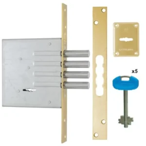 Κλειδαριά ασφαλείας τρίαινα Securemme 2020 για ξύλινες πόρτες σε ορείχαλκο