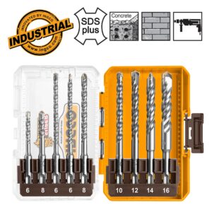 Σετ τρυπάνια SDS Plus 6-16mm για σκυρόδεμα και τούβλο σε κασετίνα