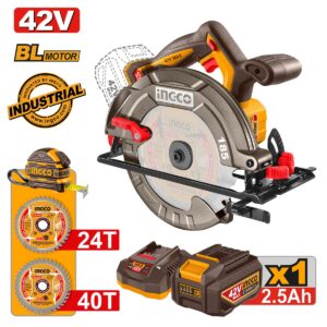 Δισκοπρίονο μπαταρίας 42V Li-Ion Φ185mm brushless με μπαταρία και φορτιστή