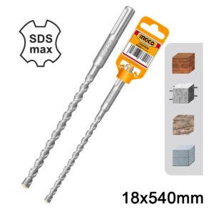 Τρυπάνι SDS Max 18x540mm με δίκοπες ακμές καρβιδίου για μπετόν