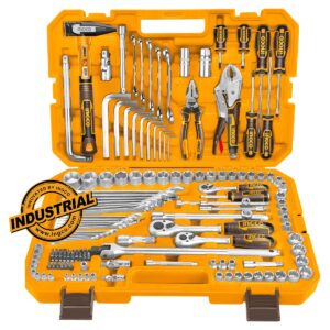 Σετ εργαλείων χειρός και καρυδάκια 1/4 3/8 1/2 142 τεμαχίων με Torx σε πλαστική βαλίτσα