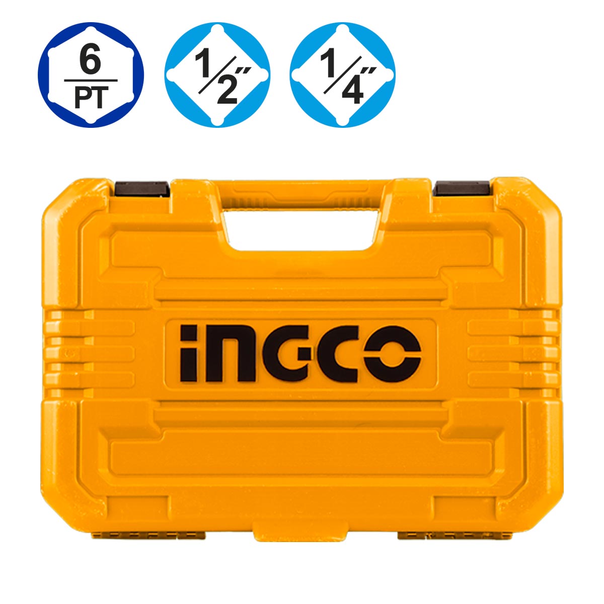 Σετ καρυδάκια 1/2 και 1/4 44 τεμαχίων με καστάνιες 45T σε πλαστική βαλίτσα