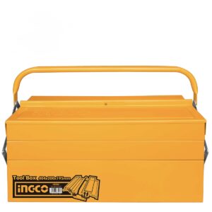 Μεταλλική εργαλειοθήκη 3 επιπέδων από λαμαρίνα με πλευρικά ράφια και κεντρικό χώρο αποθήκευσης