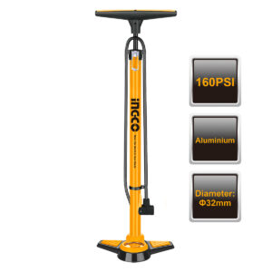 Τρόμπα αέρος χειρός 160 PSI με μανόμετρο Φ60mm και ατσάλινη βάση